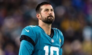 Brandon McManus of the Jacksonville Jaguars looks on from the field during a football game against the Baltimore Ravens at EverBank Stadium on December 17