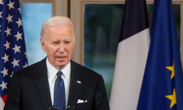 U.S. President Joe Biden speaks at a state dinner held in his honor by French President Emmanuel Macron (not pictured)