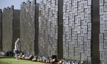 The Wall of Remembrance of the Fallen for Ukraine in central Kyiv