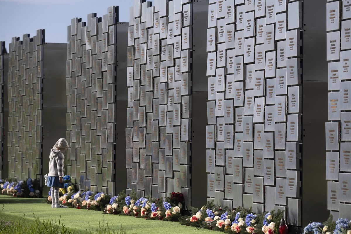 <i>Anatolii Stepanov/AFP/Getty Images via CNN Newsource</i><br/>The Wall of Remembrance of the Fallen for Ukraine in central Kyiv