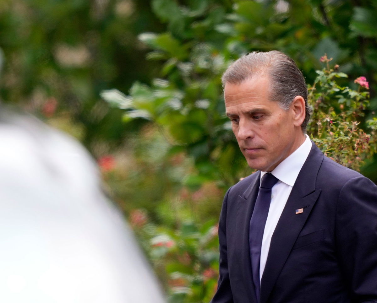 <i>Hannah Beier/Reuters via CNN Newsource</i><br/>Hunter Biden departs from federal court on June 11 in Wilmington