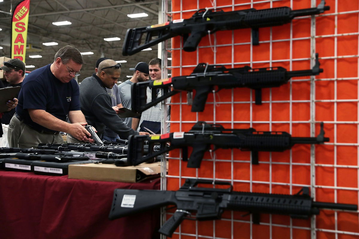 <i>Alex Wong/Getty Images via CNN Newsource</i><br/>A federal judge has temporarily blocked the Biden administration from enforcing a federal rule in four states that requires people who sell firearms online and at gun shows to conduct background checks on their potential customers.