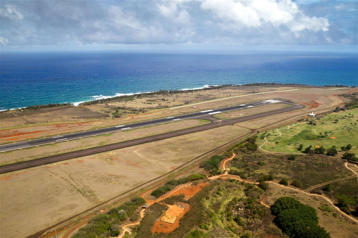 <i>Dirk Rueter/imageBROKER/Shutterstock/File via CNN Newsource</i><br/>Aerial view over the airport of Lihue