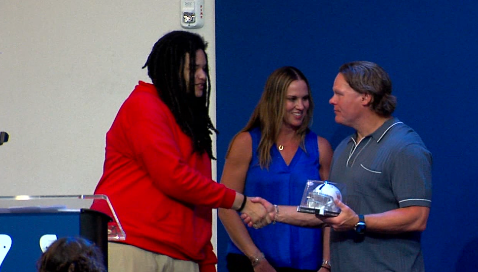 <i>WRTV via CNN Newsource</i><br/>The Indianapolis Colts honored foster care high school grads.