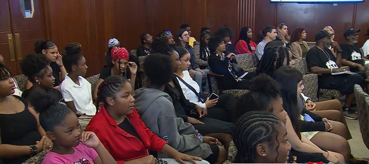 <i>KMBC via CNN Newsource</i><br/>Nearly 40 teenagers gathered at the Jackson County Courthouse to share their personal experiences with gun violence