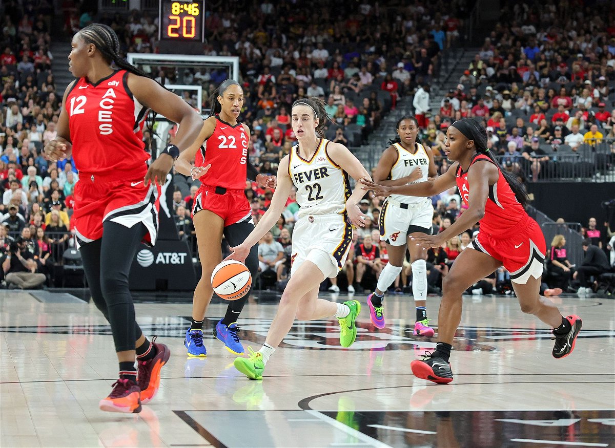 <i>Jeff Bottari/NBAE/Getty Images via CNN Newsource</i><br/>Kelsey Plum led the Aces to an easy win over the Fever.