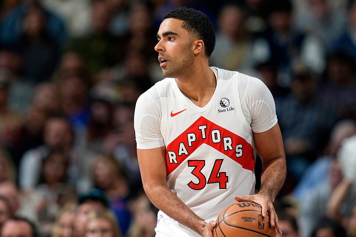 <i>David Zalubowski/AP via CNN Newsource</i><br/>Toronto Raptors center Jontay Porter seen on March 11