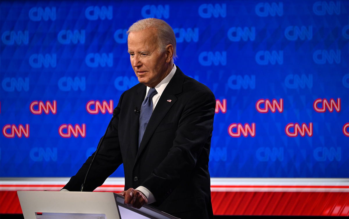 <i>Will Lanzoni/CNN via CNN Newsource</i><br/>President Joe Biden at CNN's Atlanta studios on June 27.