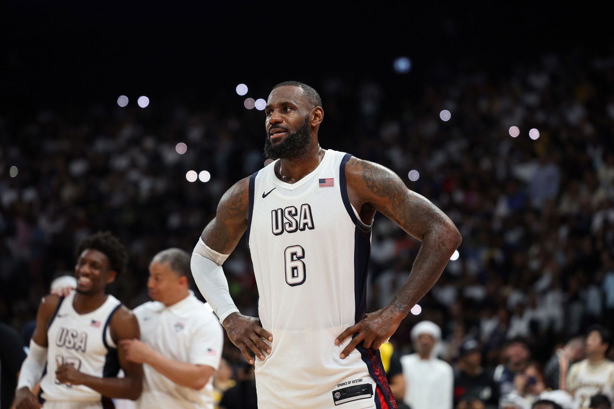 <i>Altaf Qadri/AP via CNN Newsource</i><br/>LeBron James is the first male basketball player to receive this distinction -  as Team USA’s male flag bearer for the Opening Ceremony of the Paris Olympic Games.