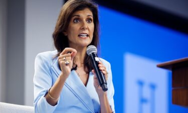 Former UN Ambassador Nikki Haley speaks during an event at the Hudson Institute on May 22