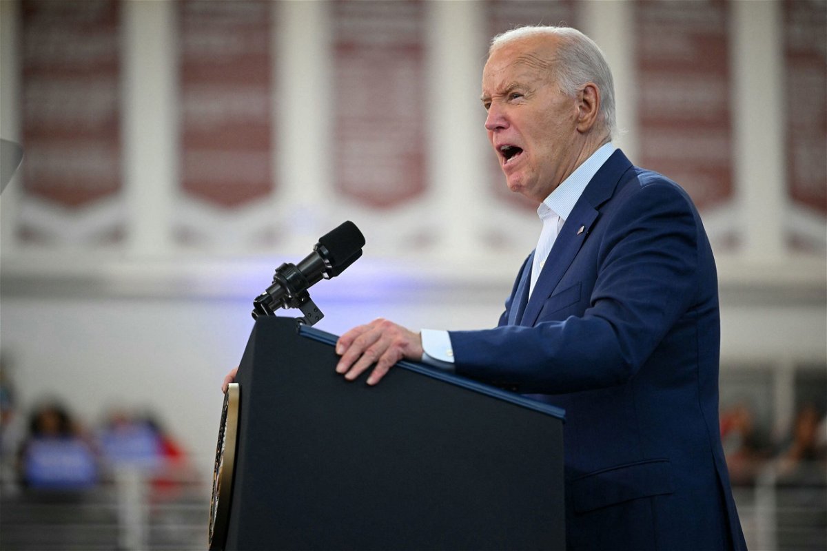 US President Joe Biden seen here in Detroit, Michigan, on July 12, said in a statement he is grateful former President Donald Trump is safe after a shooting at his rally in Pennsylvania.