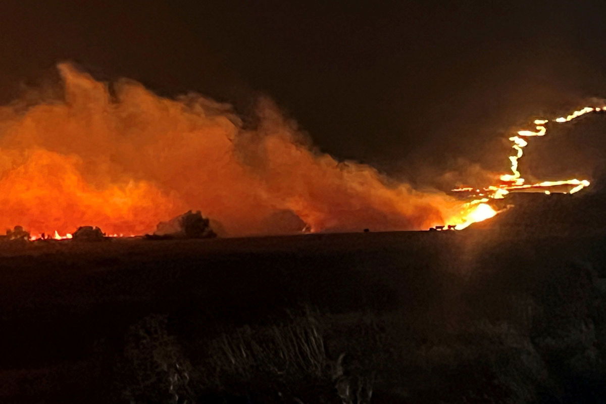 The Durkee Fire is the largest active wildfire in the US, and this is an image of the fire burning in eastern Oregon taken by the Oregon Department of Transportation  on July 22.