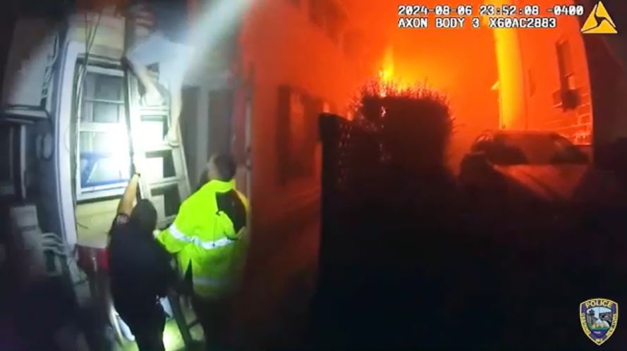 <i>WABC via CNN Newsource</i><br/>First responders jumped into action to rescue people trapped in a burning home in Ossining.