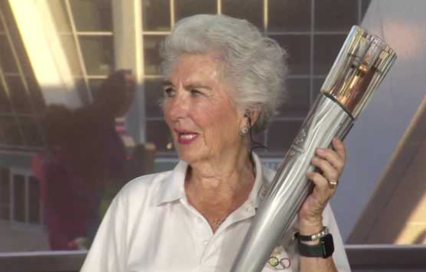 <i>KCRA via CNN Newsource</i><br/>Starr Walton Hurley was the torch bearer in the eighth Winter 1960 Olympic Games in Squaw Valley