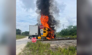 Amtrak train smashed into a semi on the tracks near Indiantown and no one was injured