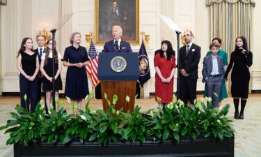 President Joe Biden delivers remarks on a prisoner swap with Russia from the White House on August 1.