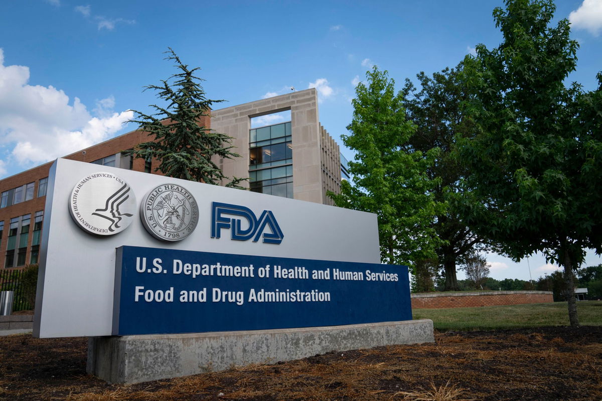 <i>Sarah Silbiger/Getty Images via CNN Newsource</i><br/>A sign for the Food And Drug Administration is seen outside its headquarters on July 20