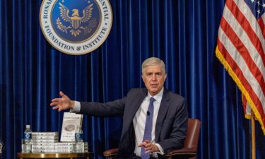 US Supreme Court Associate Justice Neil Gorsuch speaks at the Ronald Reagan Presidential Library Foundation in Simi Valley