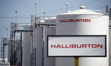 Oil giant Halliburton said Wednesday it was hit by a cyberattack. Pictured are Halliburton storage tanks in Port Fourchon