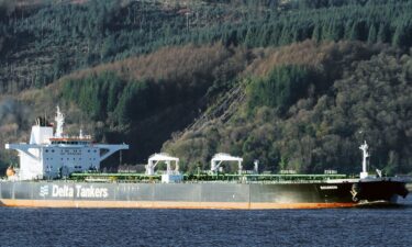 The Greek-flagged oil tanker Sounion pictured in this 2017 file image.