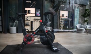 A Peloton Bike inside a showroom in New York in November 2023.