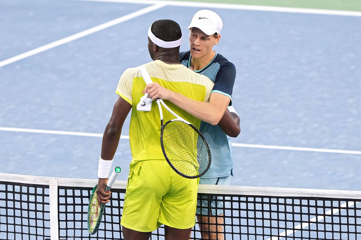 <i>Dylan Buell/Getty Images via CNN Newsource</i><br/>Jannik Sinner defeated Frances Tiafoe 7-6(4)