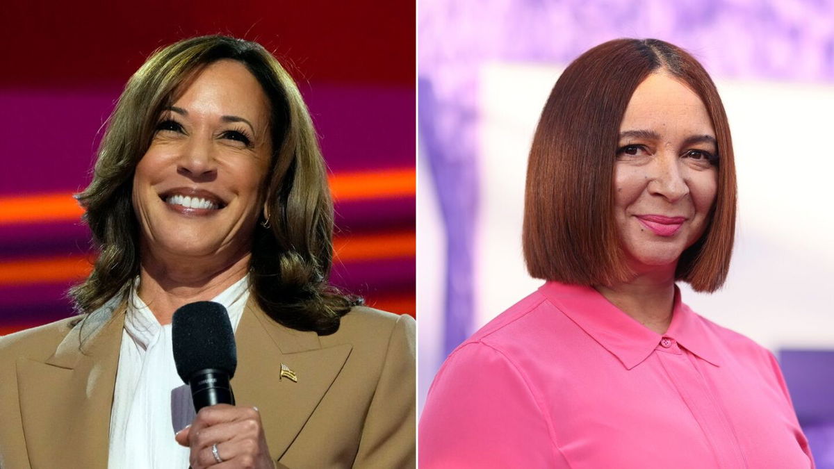 <i>Jacquelyn Martin/AP/Mike Coppola/Getty Images via CNN Newsource</i><br/>Democratic presidential nominee Vice President Kamala Harris and Maya Rudolph.