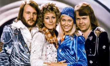 The members of Swedish pop group ABBA pictured in 1974. They are