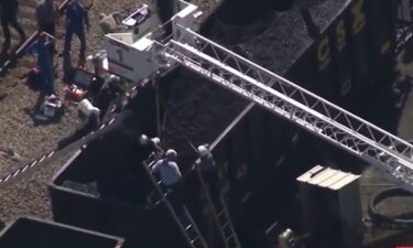 A worker was rescued on September 3 after being trapped for hours in a train car that was carrying coal in Bridgewater