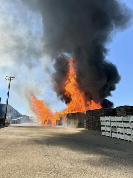 <i>KOVR/Lodi Fire Department via CNN Newsource</i><br/>Crews are investigating two fires at commercial properties in Lodi as arson