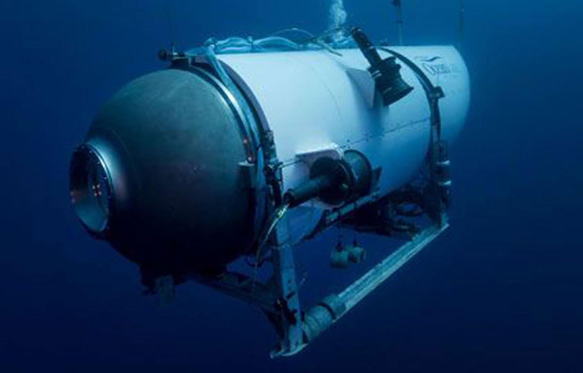 <i>OceanGate Expeditions/AP/File via CNN Newsource</i><br/>OceanGate Expeditions' Titan submersible is seen in this undated image from the company.