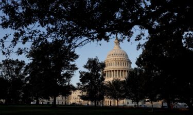 A view of the U.S. Capitol Building during sunrise on September 5