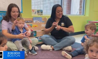 More young children are learning to express themselves through sign language at day cares in Massachusetts.