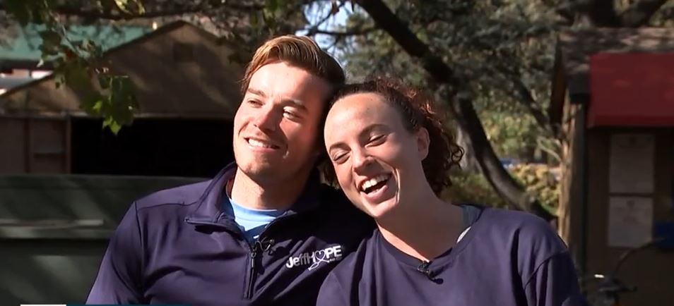 <i>KYW via CNN Newsource</i><br/>Stephen Jennings and Samantha Mauser run together to cope with the stress of being medical students. Now they're running for a cause