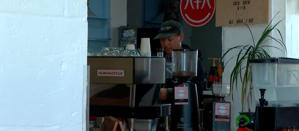 <i>WBZ via CNN Newsource</i><br/>Next order up. That's the speed at Eighty Eight Coffee Company. The Manchester hot spot is busy with a dining area of students and a line approaching the door