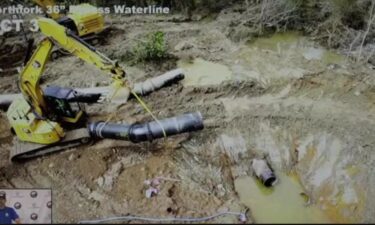 Drone images show storm damage to Asheville's water system in the Northfork waterline.