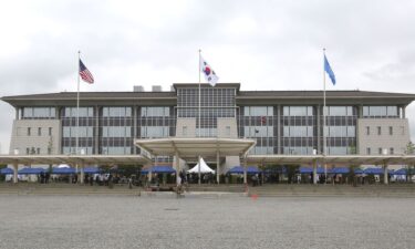 The newly opened headquarters of the US Forces Korea is seen at Camp Humphreys in Pyeongtaek