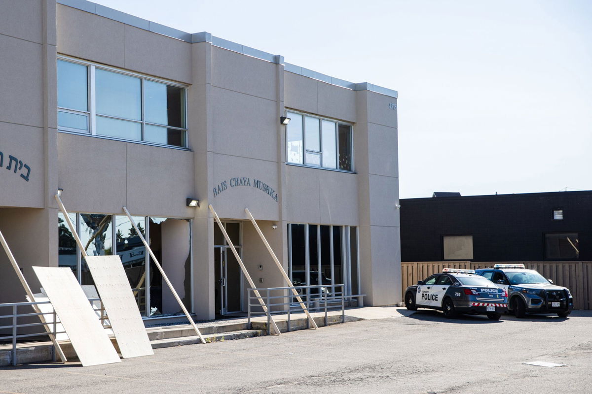 <i>Nick Lachance/Toronto Star/Getty Images via CNN Newsource</i><br/>Toronto police are investigating after shots were fired outside Bais Chaya Mushka Elementary School for girls in North York