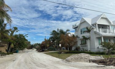 Storm damage from Hurricane Helene sits Tuesday in a True Value store on Anna Maria Island