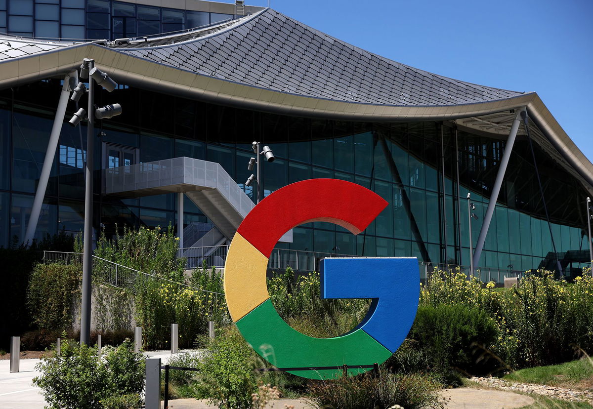 <i>Justin Sullivan/Getty Images via CNN Newsource</i><br/>The Google logo is displayed in front of company headquarters. For the first time since AT&T was dismantled into Baby Bells four decades ago