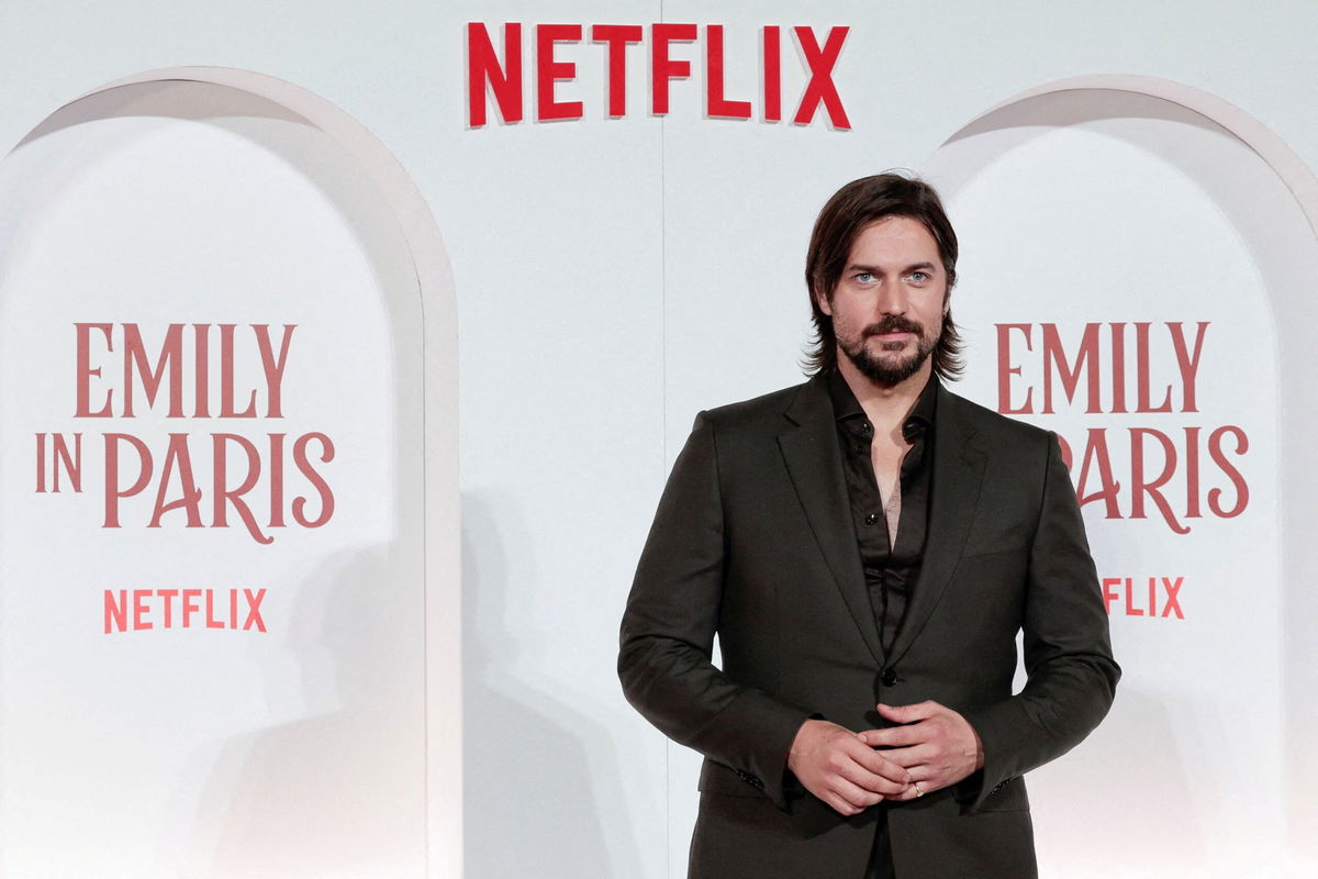 <i>Remo Casilli/Reuters via CNN Newsource</i><br/>Lucas Bravo at the Italian premiere of Netflix's 'Emily In Paris' Season 4 in September.