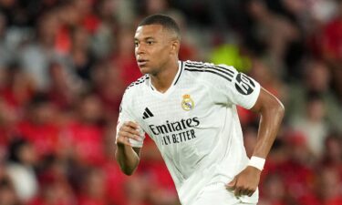 Kylian Mbappé playing for Real Madrid in August.