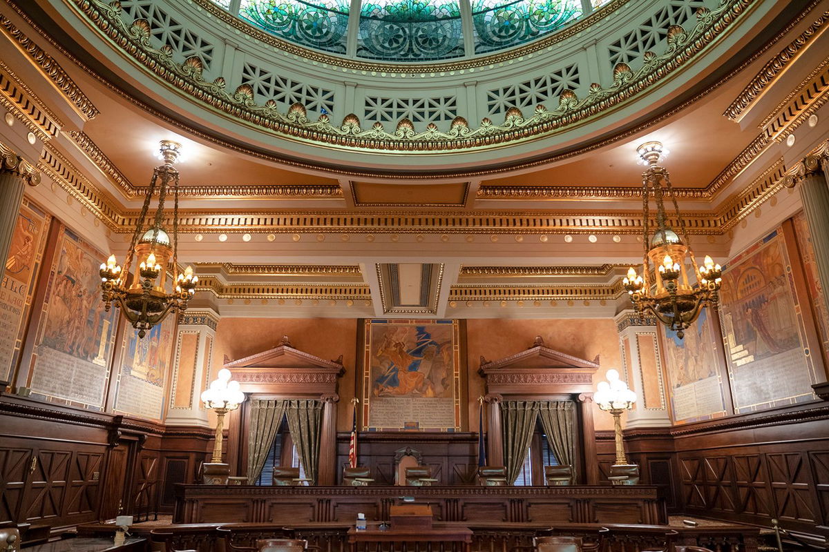 <i>Matt Rourke/AP via CNN Newsource</i><br/>The Supreme Court of Pennsylvania chamber at the Capitol in Harrisburg