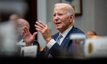 President Joe Biden gives an update on the government's response to Hurricanes Milton and Helene in the Roosevelt Room of the White House on October 11