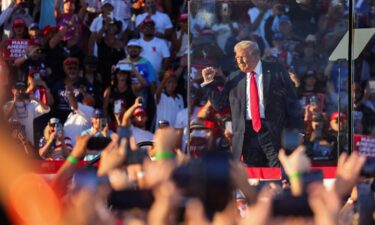 Former President Donald Trump attends a rally in Coachella