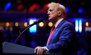 Former President Donald Trump speaks at a campaign rally at Madison Square Garden in New York City on October 27.