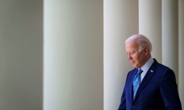 President Joe Biden arrives for an event in the Rose Garden of the White House April 21