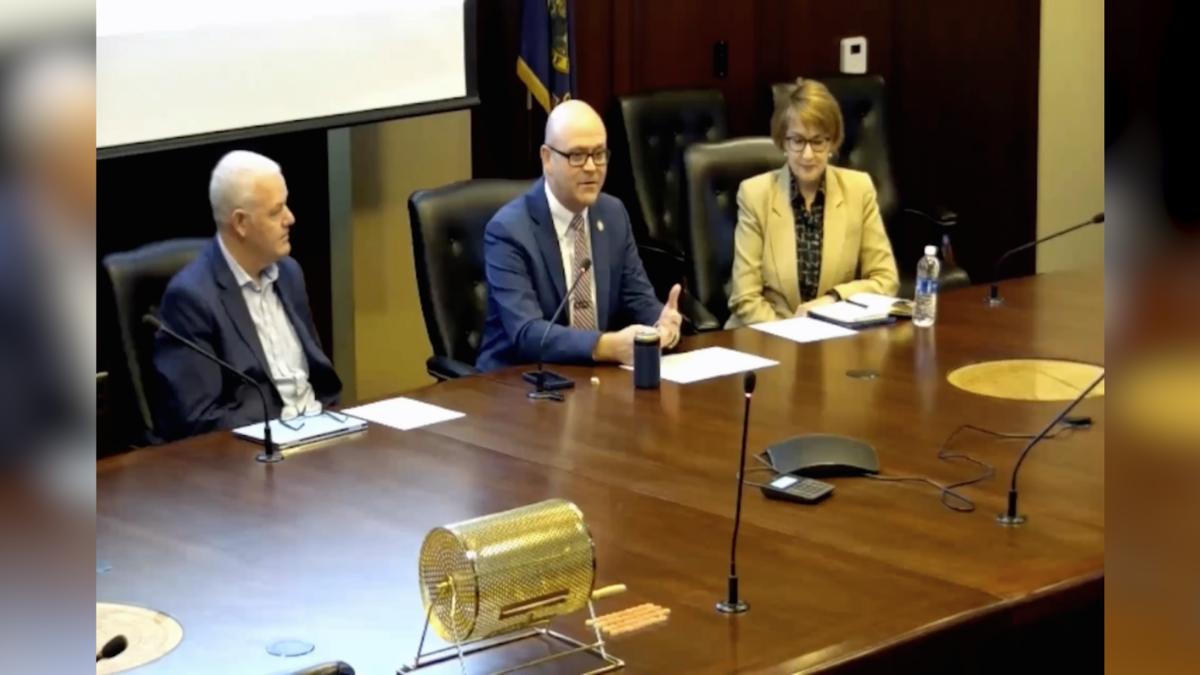 The audit's Board of Canvassers consists of (left to right) Controller Brandon Woolf, Secretary Phil McGrane, and Treasurer Julie Ellsworth