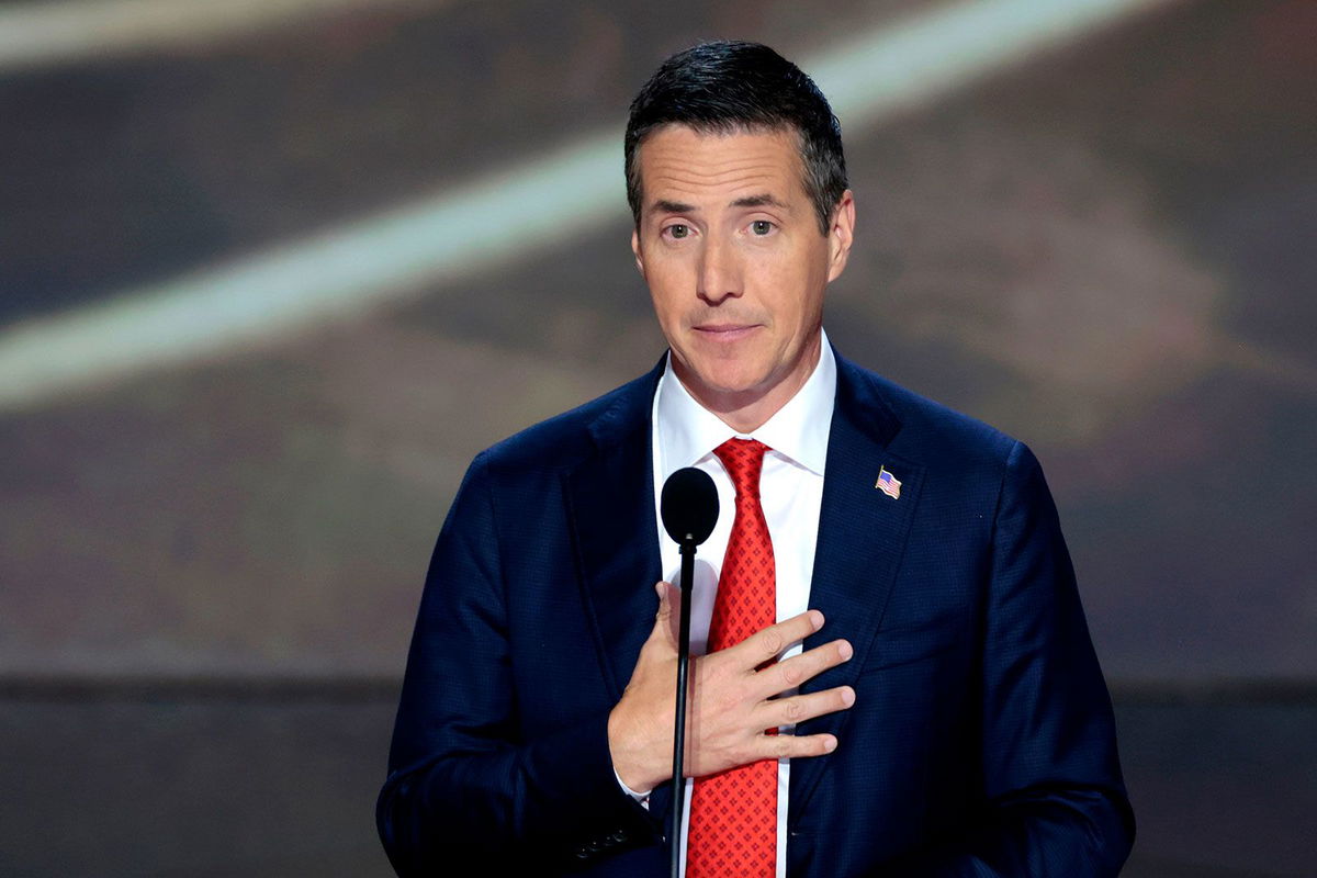 <i>Eva Marie Uzcategui/Bloomberg/Getty Images/File via CNN Newsource</i><br/>Bernie Moreno speaks speaks during the Republican National Convention in Milwaukee