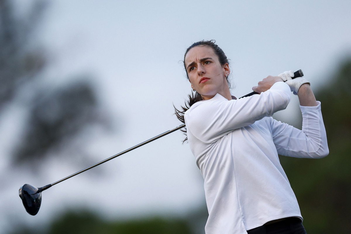 <i>Douglas P. DeFelice/Getty Images via CNN Newsource</i><br/>Caitlin Clark took part in a Pro-Am at Pelican Golf Club in Florida on November 13.